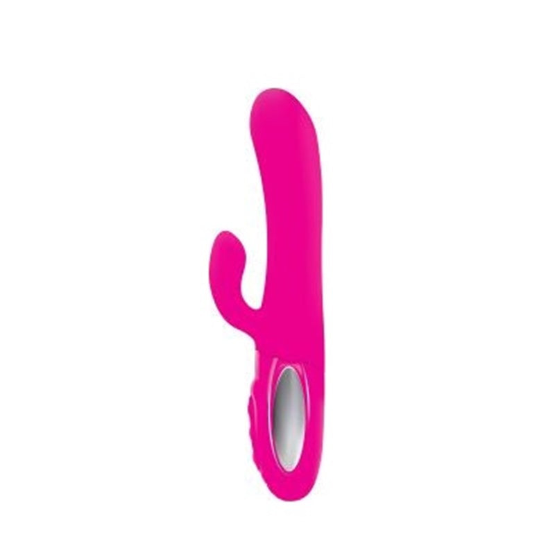 Viben Hypnotic Thrusting Rabbit Vibe w Swinging Clit Stim Hot Pink