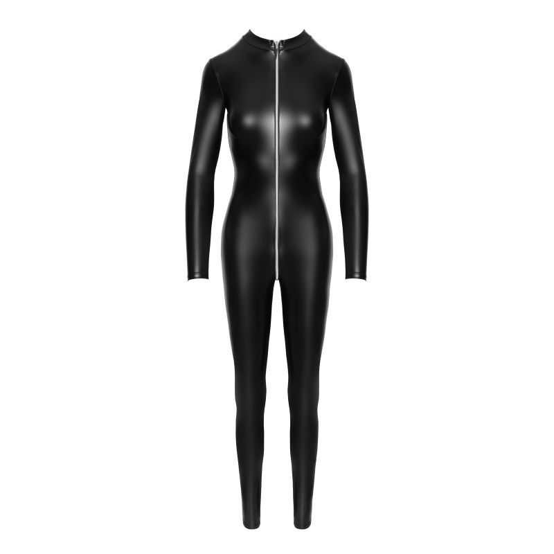 Power Wetlook Latex Look Catsuit w Front Zipper - Large