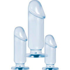 Adam & Eve Beginner's Backdoor Kit - Set of 3 Clear Butt Plugs