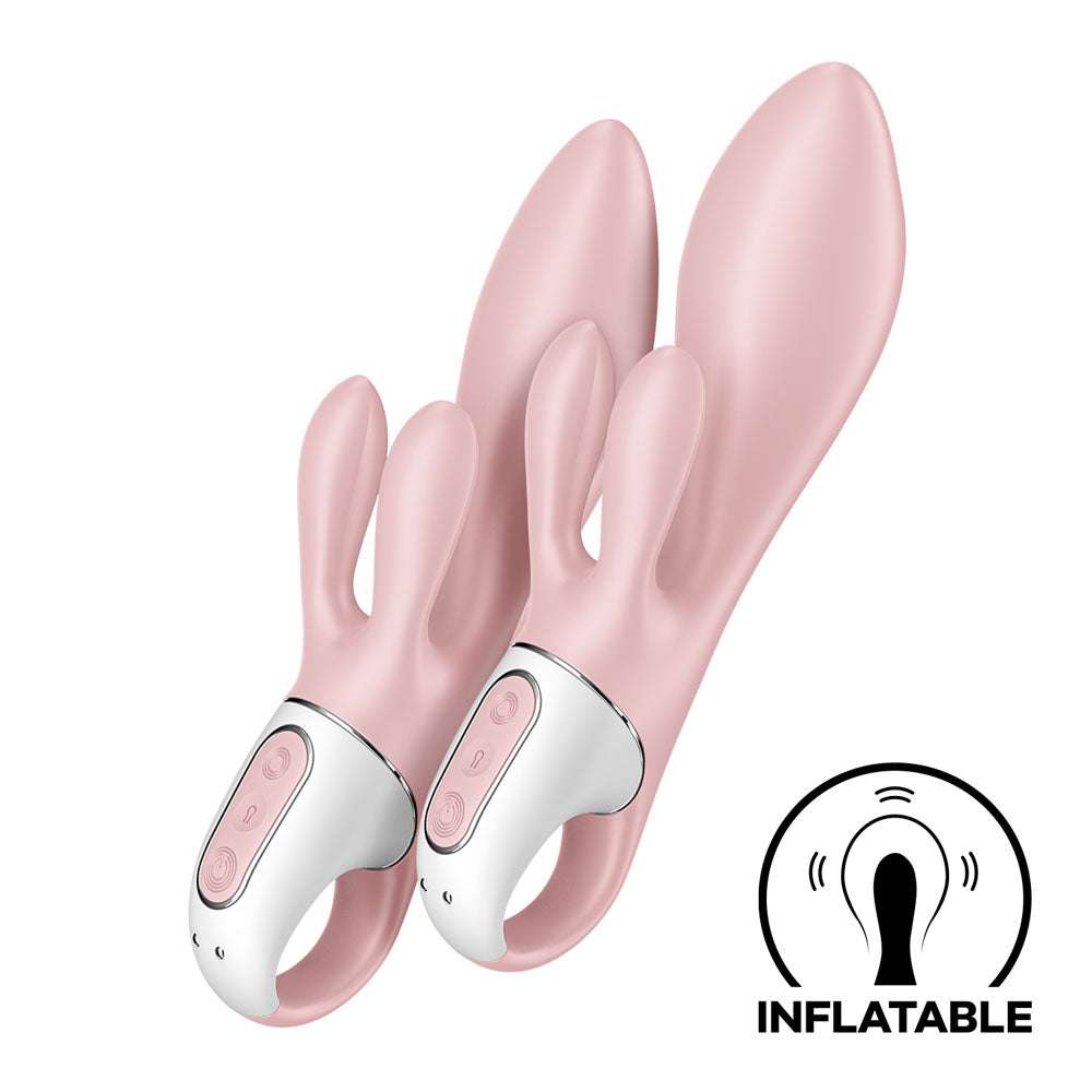 Satisfyer Air Pump Bunny 3 USB Rechargeable INFLATABLE Rabbit Vibrator - Pink