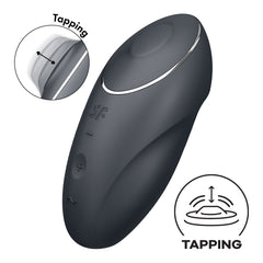 Satisfyer Tap & Climax 1 Waterproof Lay On Vibrator - Dark Grey