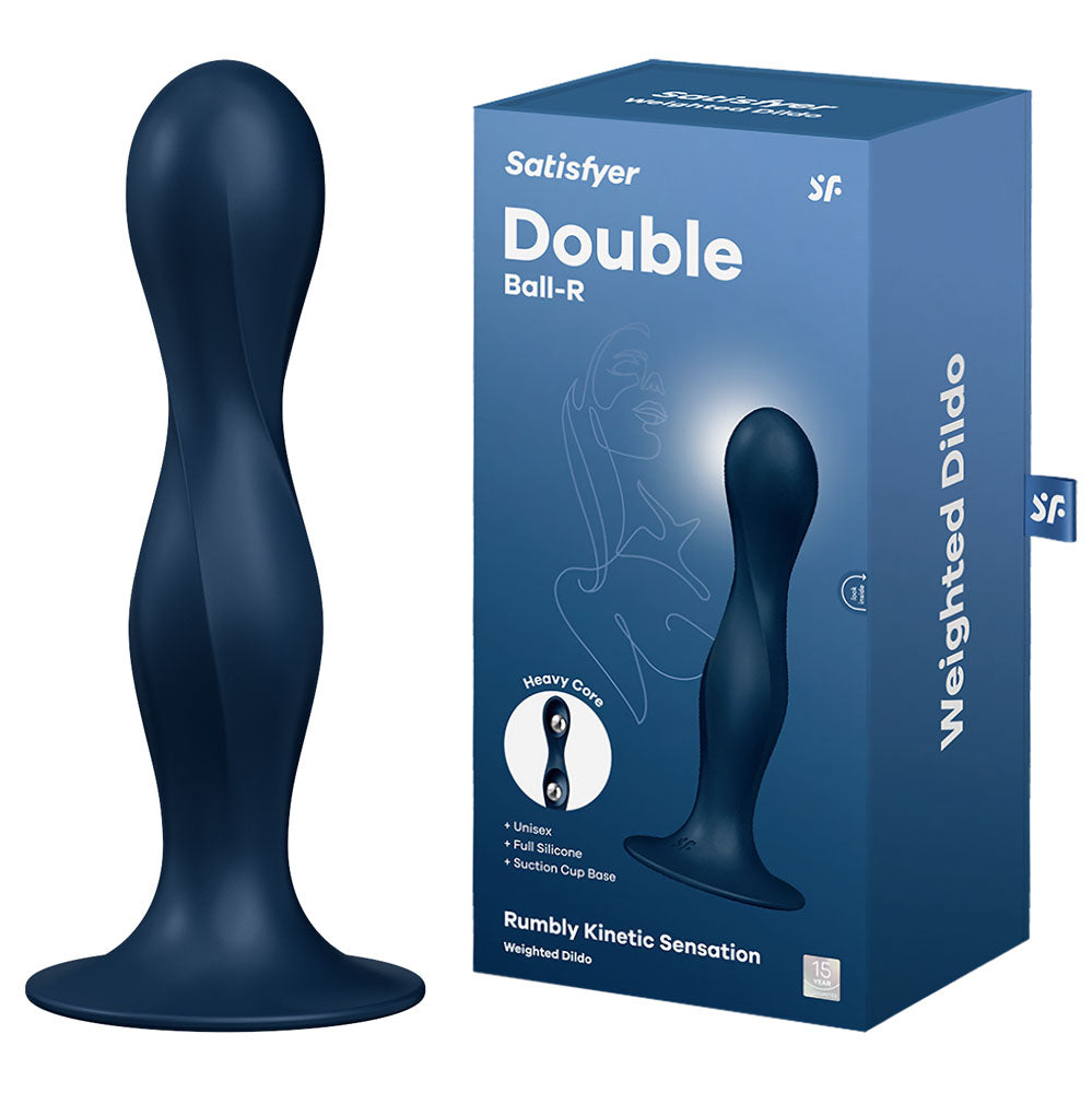 Satisfyer Double Ball-R Kinetic Anal & Vaginal Dildo - Dark