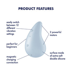 Satisfyer Dew Drop Lay On Vibe - Blue