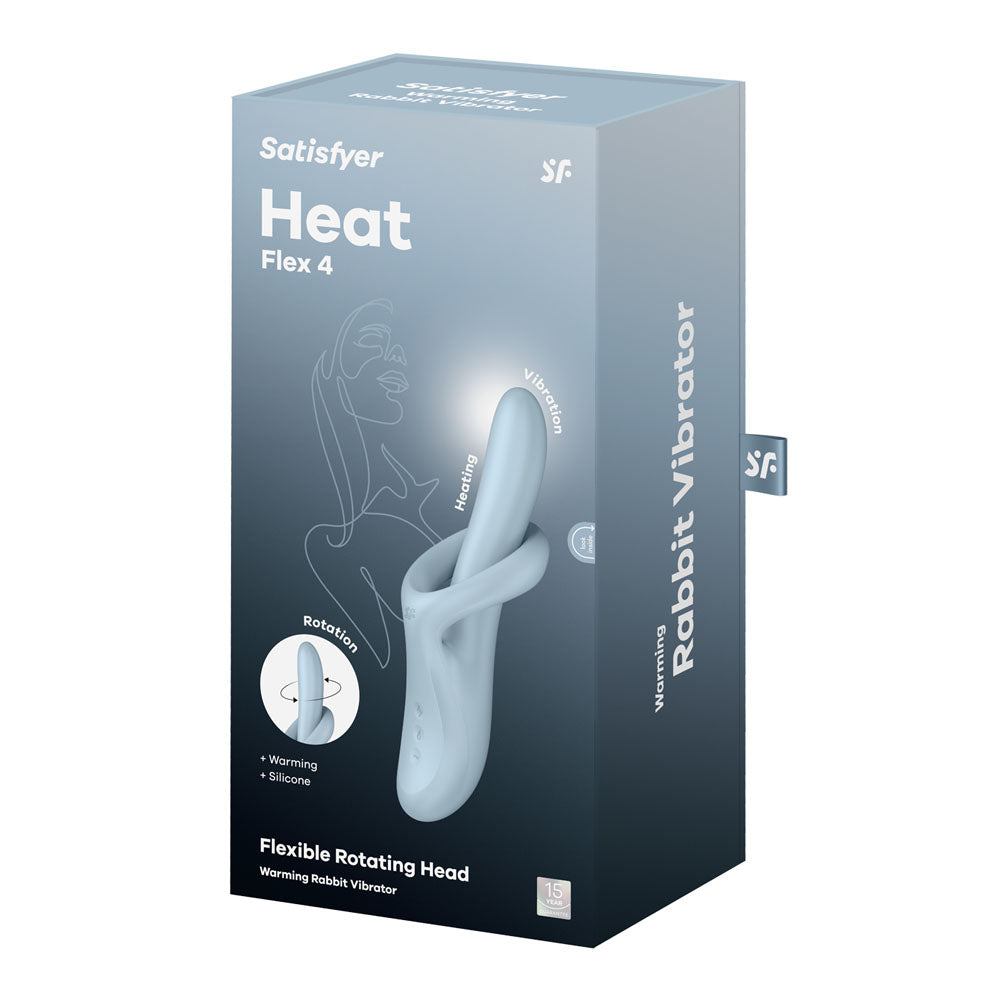 Satisfyer Heat Flex 4 USB Rechargeable Heating Vibrator - Blue