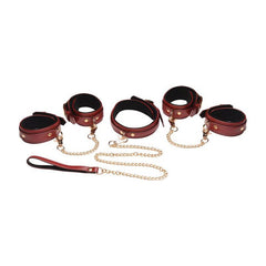 6 Pc Bondage Set Burgundy - Shhh...