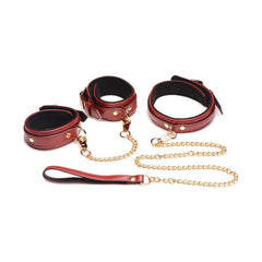 6 Pc Bondage Set Burgundy - Shhh...