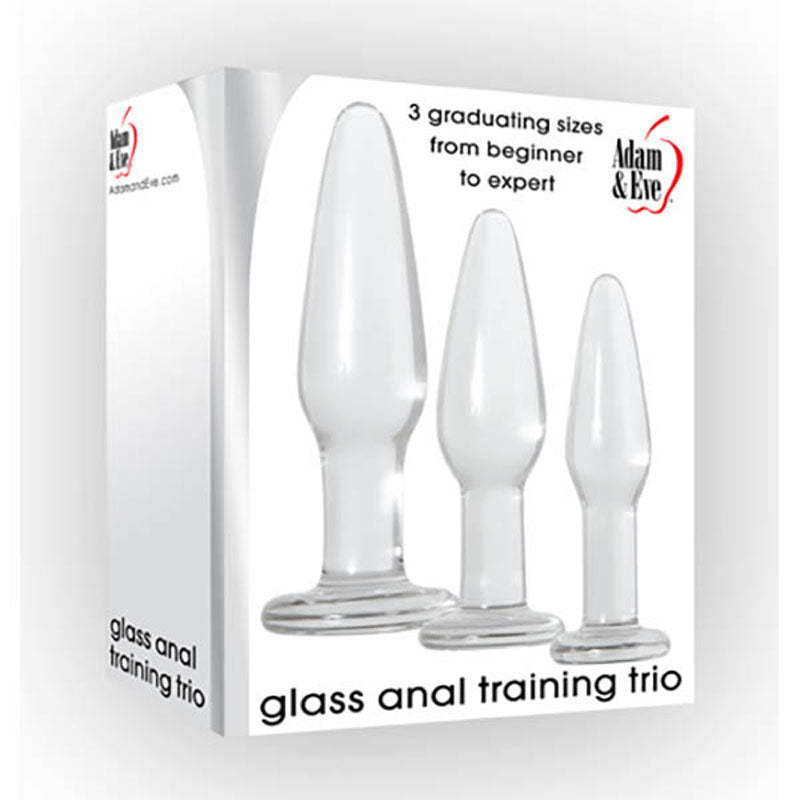 Adam & Eve Glass 3pc Anal Training Set