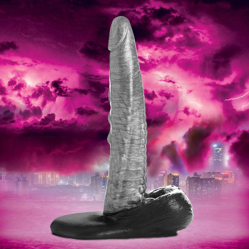 Creature Cocks The Gargoyle Rock Hard Silicone Dildo - Silver 23.6 cm