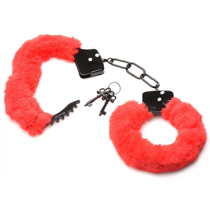 Master Series Cuffed in Fur Starter Cuffs - Red