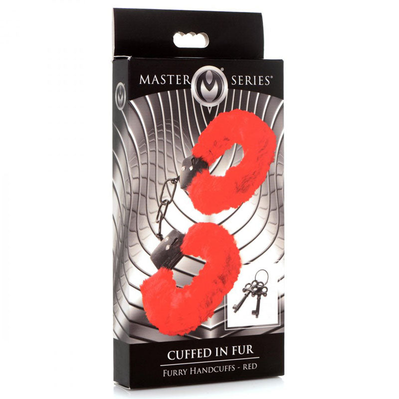 Master Series Cuffed in Fur Starter Cuffs - Red