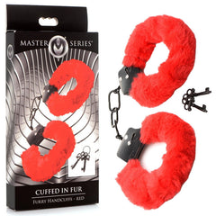 Master Series Cuffed in Fur Starter Cuffs - Red