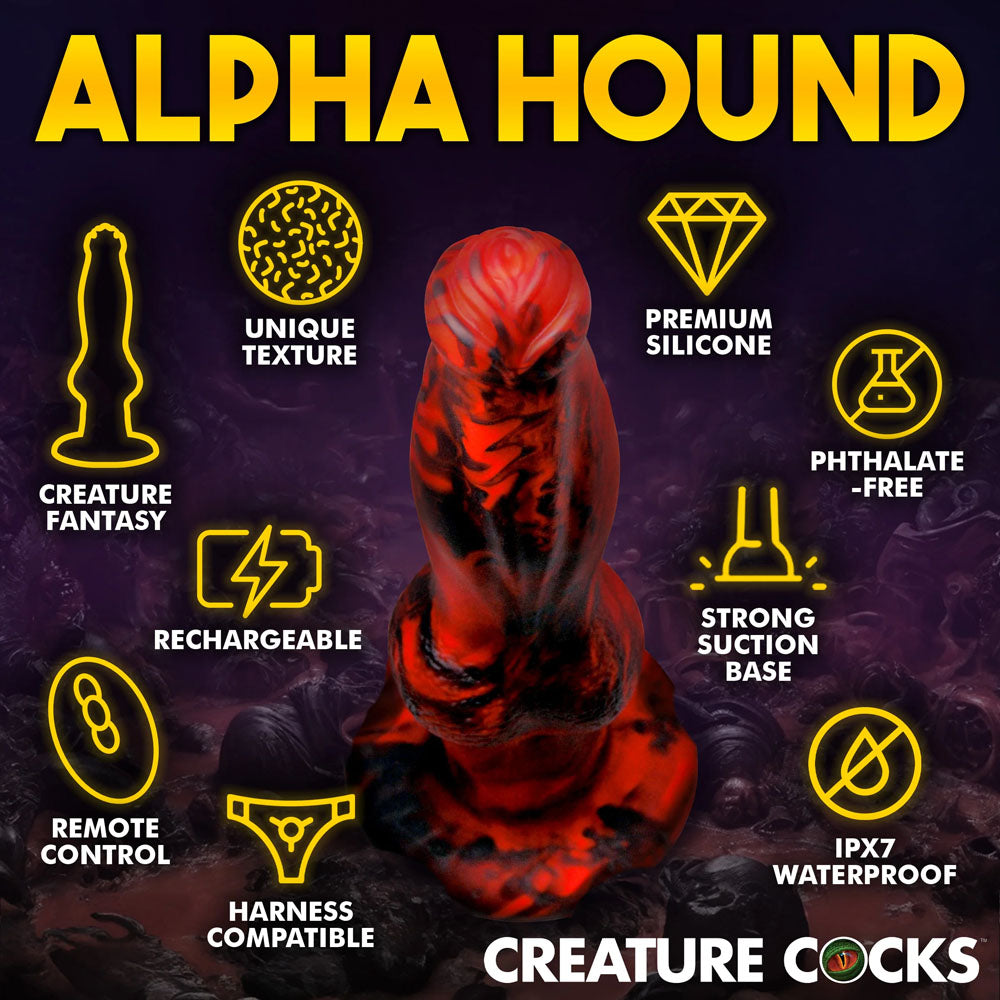 Creature Cocks Hell Wolf -  22 cm USB Rechargeable Thrusting Fantasy Dildo