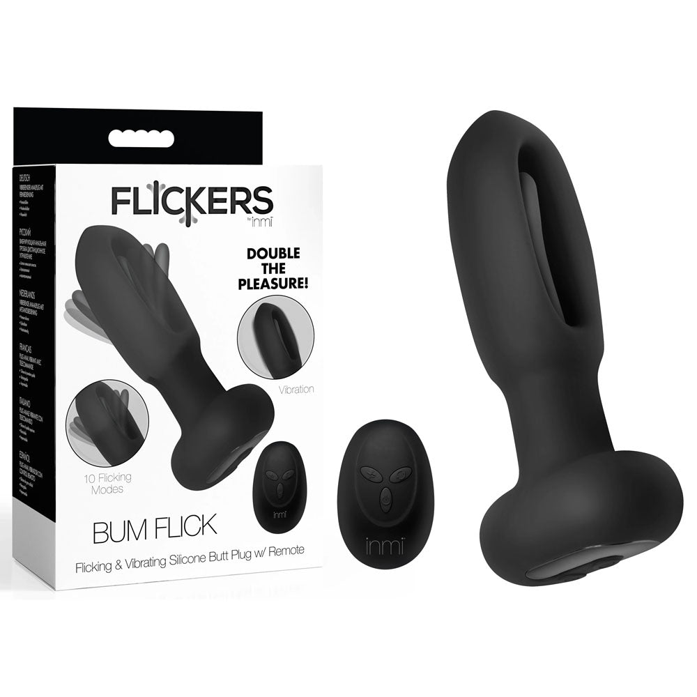 Inmi Flickers Bum Flick Flicking & Vibrating Butt Plug -  14 cm USB Rechargeable Flicking Butt Plug with Remote