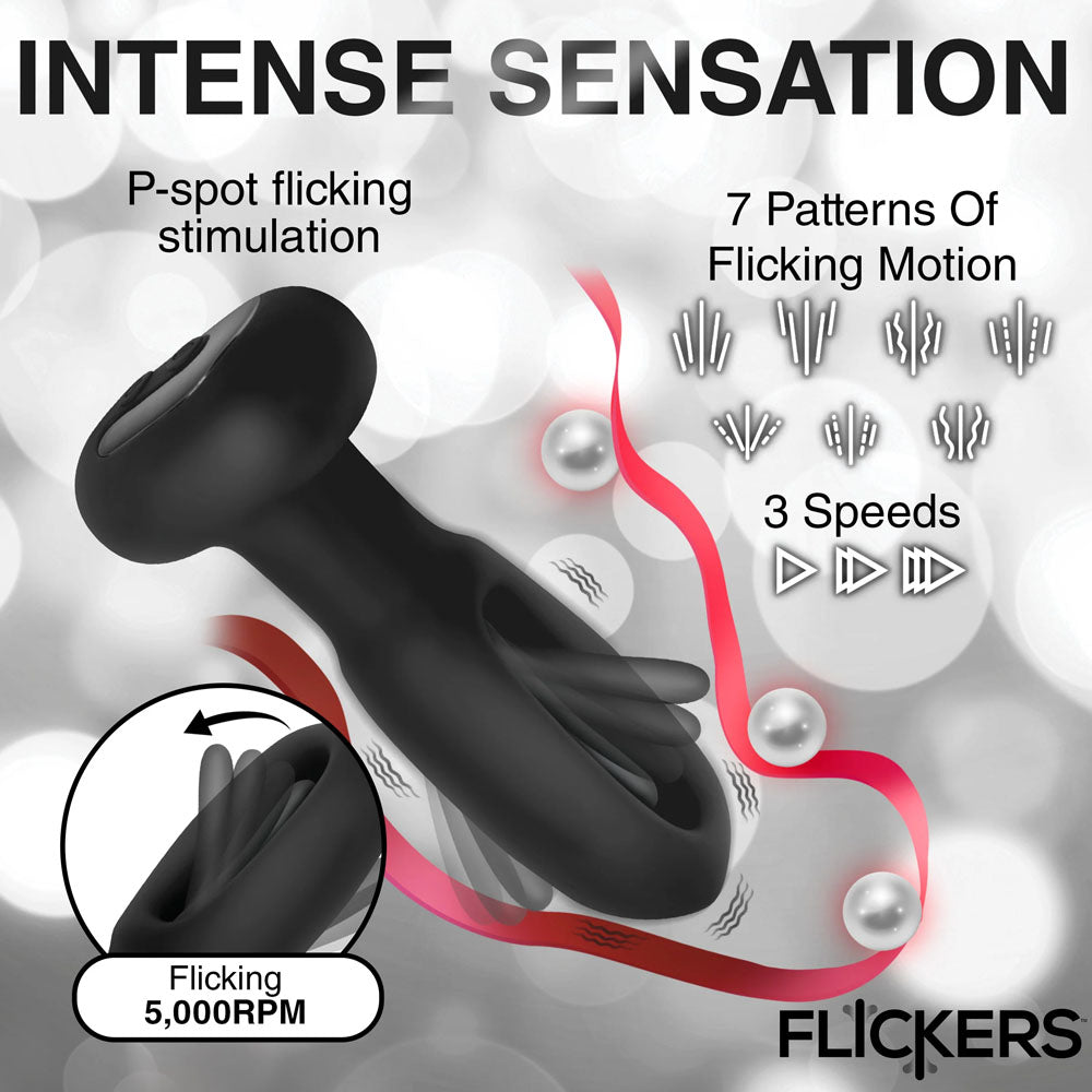 Inmi Flickers Bum Flick Flicking & Vibrating Butt Plug -  14 cm USB Rechargeable Flicking Butt Plug with Remote