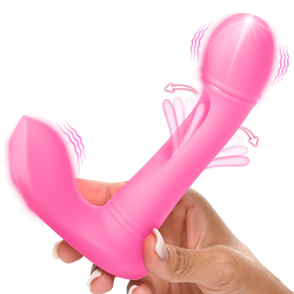 Inmi 15cm Flicking G-Spot Vibrator with Remote - Pink