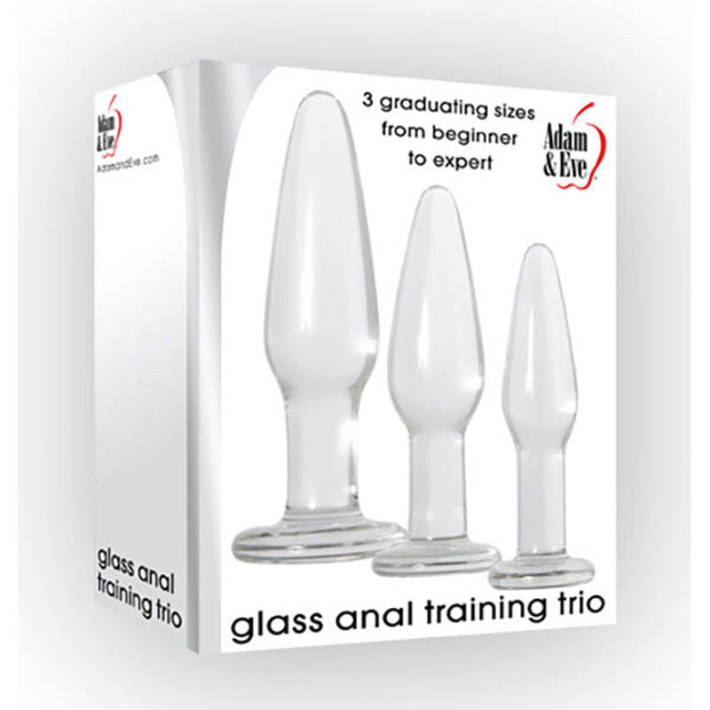 Adam & Eve Glass 3pc Anal Training Set - Shhh...