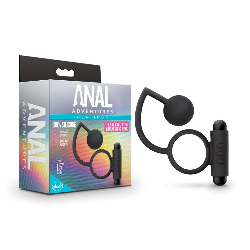 Anal Adventures Platinum Anal Ball & Vibrating C-Ring - Shhh...