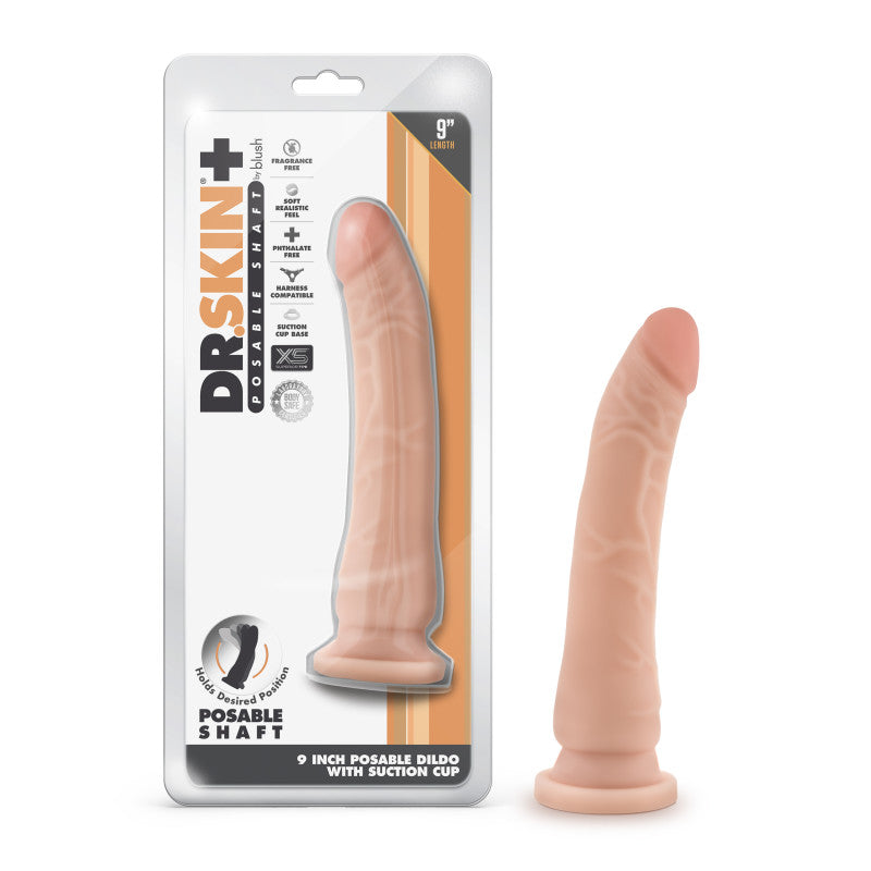 Dr Skin Plus 9'' 22.9 cm Poseable Dong - Flesh