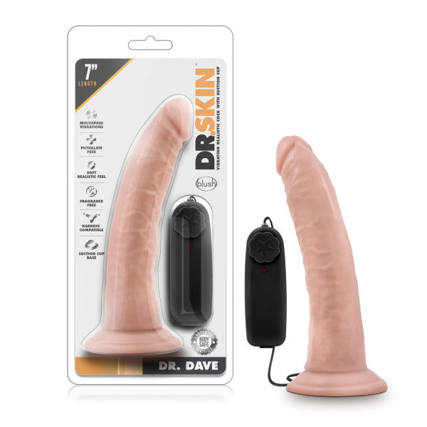 Dr. Skin Dr. Dave 7" Vibrating Flesh Dildo