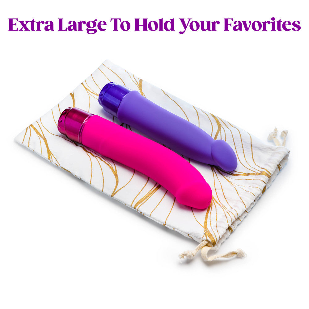 The Collection Embrace Sex Toy Storage Bag - Gold Swirl