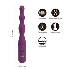 Maia DANI Vibrating Beaded Anal Wand - Purple