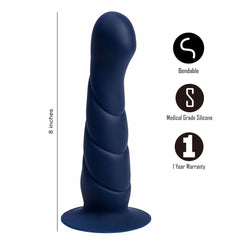 Maia MARIN Silicone Multi Use Poseable Dildo with Suction Cup - Blue