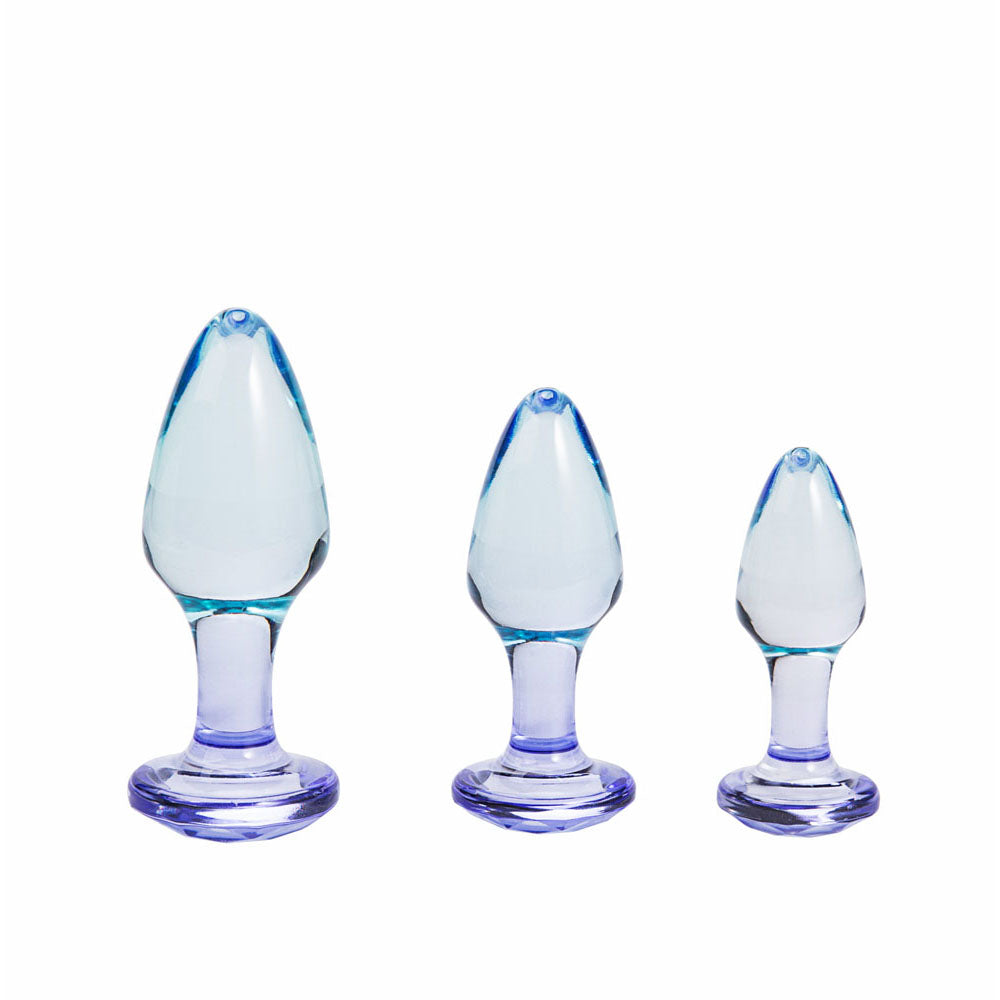 Maia BUTTIES 3 Pc Butt Plug Set - Clear & Pearl