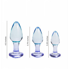 Maia BUTTIES 3 Pc Butt Plug Set - Clear & Pearl