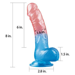 Dazzle Studs Dildo 8in Pink/Blue - Shhh...