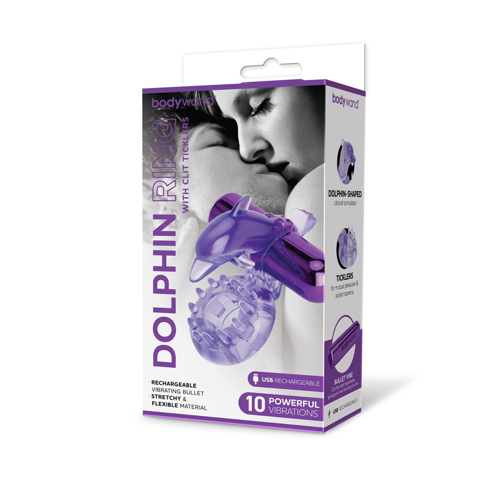 Bodywand Rechargeable Dolphin Ring with Clit Ticklers - Shhh...