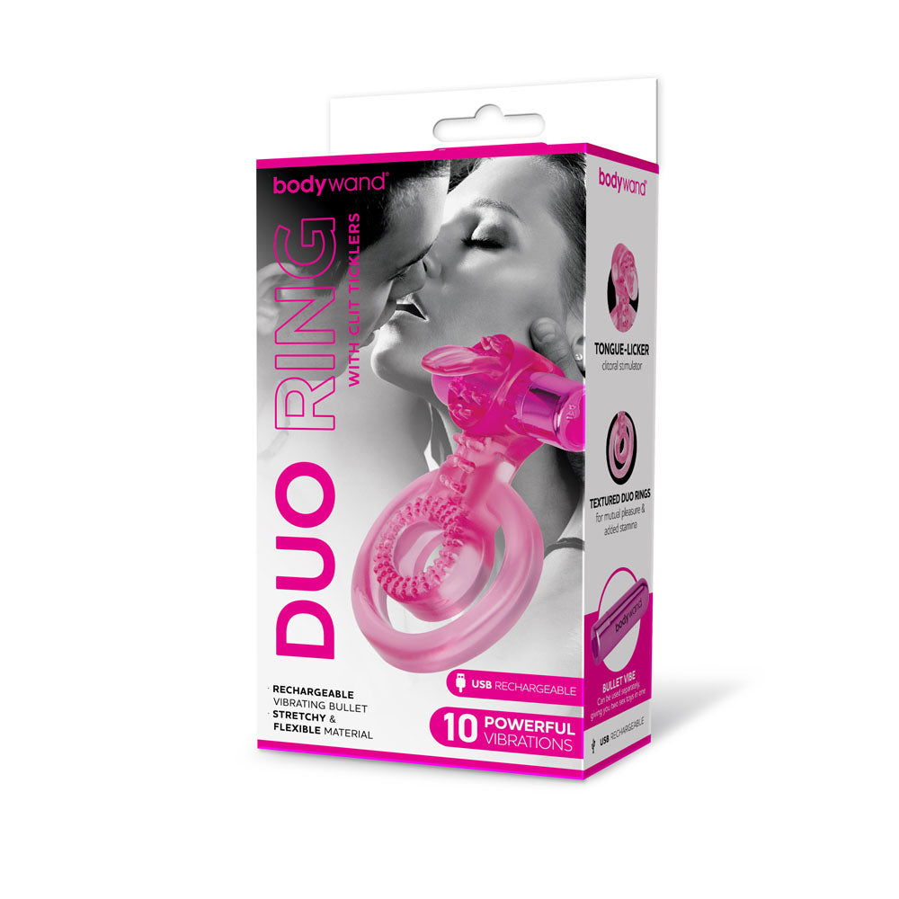 Bodywand Rechargeable Duo Ring with Clit Tickler - Shhh...