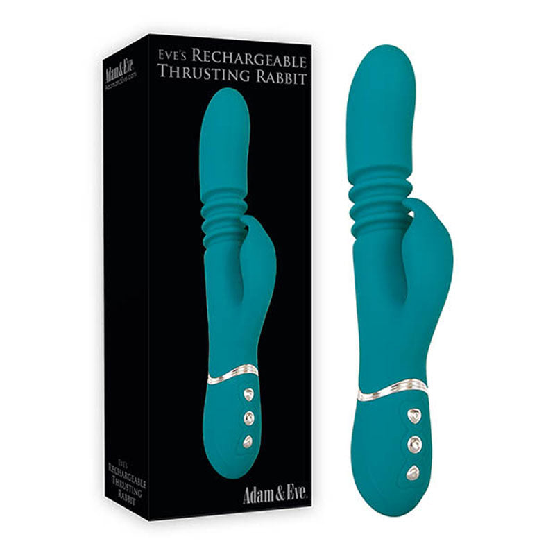 Adam & Eve Eve's Rechargeable Thrusting Rabbit - Green