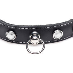 Bling Vixen Leather Choker w/ Clear Rhinestones - Shhh...