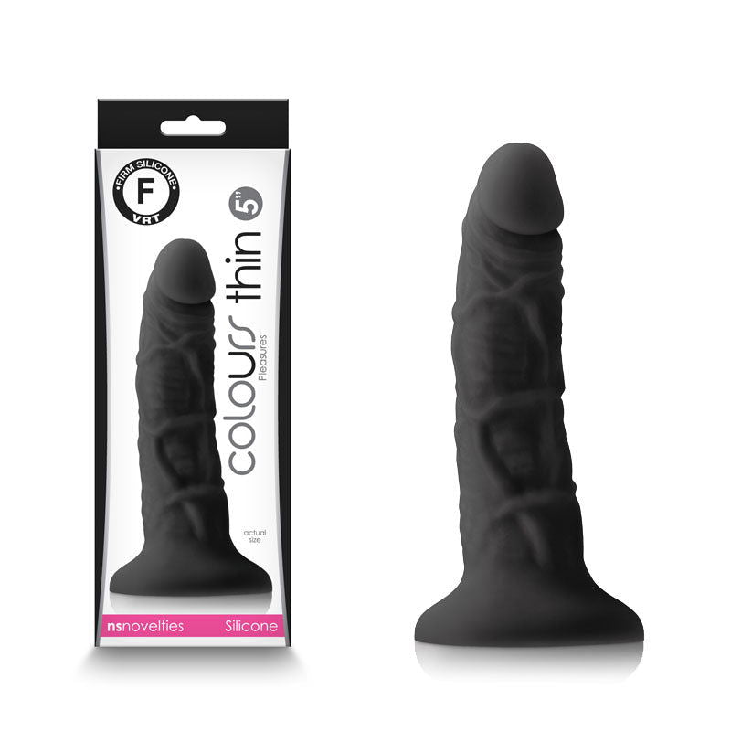 Colours Pleasures Thin 5'' Dildo - Black - Shhh...