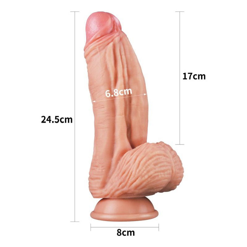 Dual layered Platinum Silicone Cock 10in Flesh - Shhh...