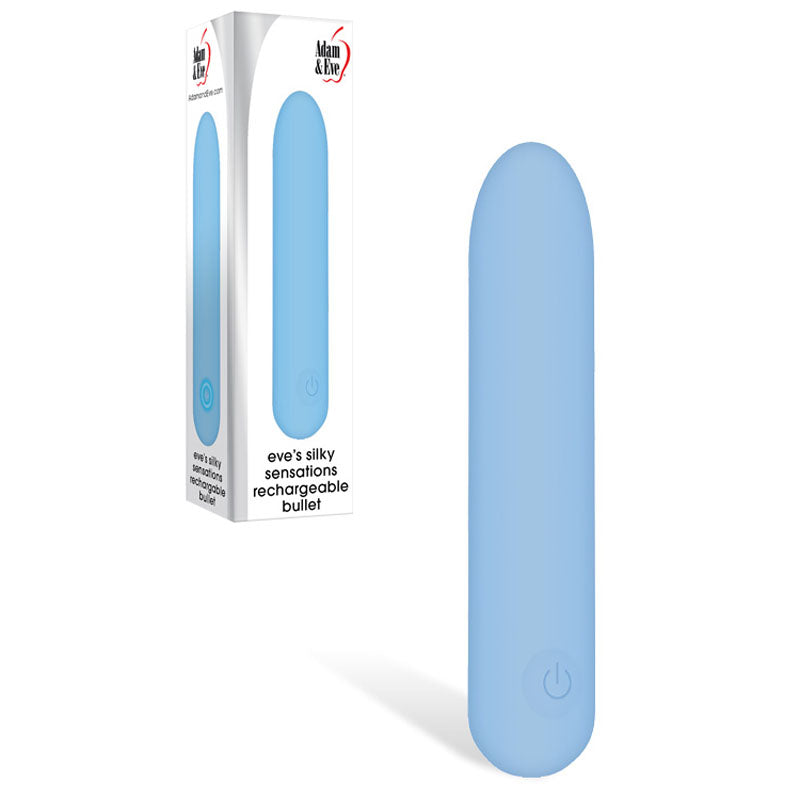 Adam & Eve Eve's Silky Sensations 9.4 cm Rechargeable Bullet - Blue