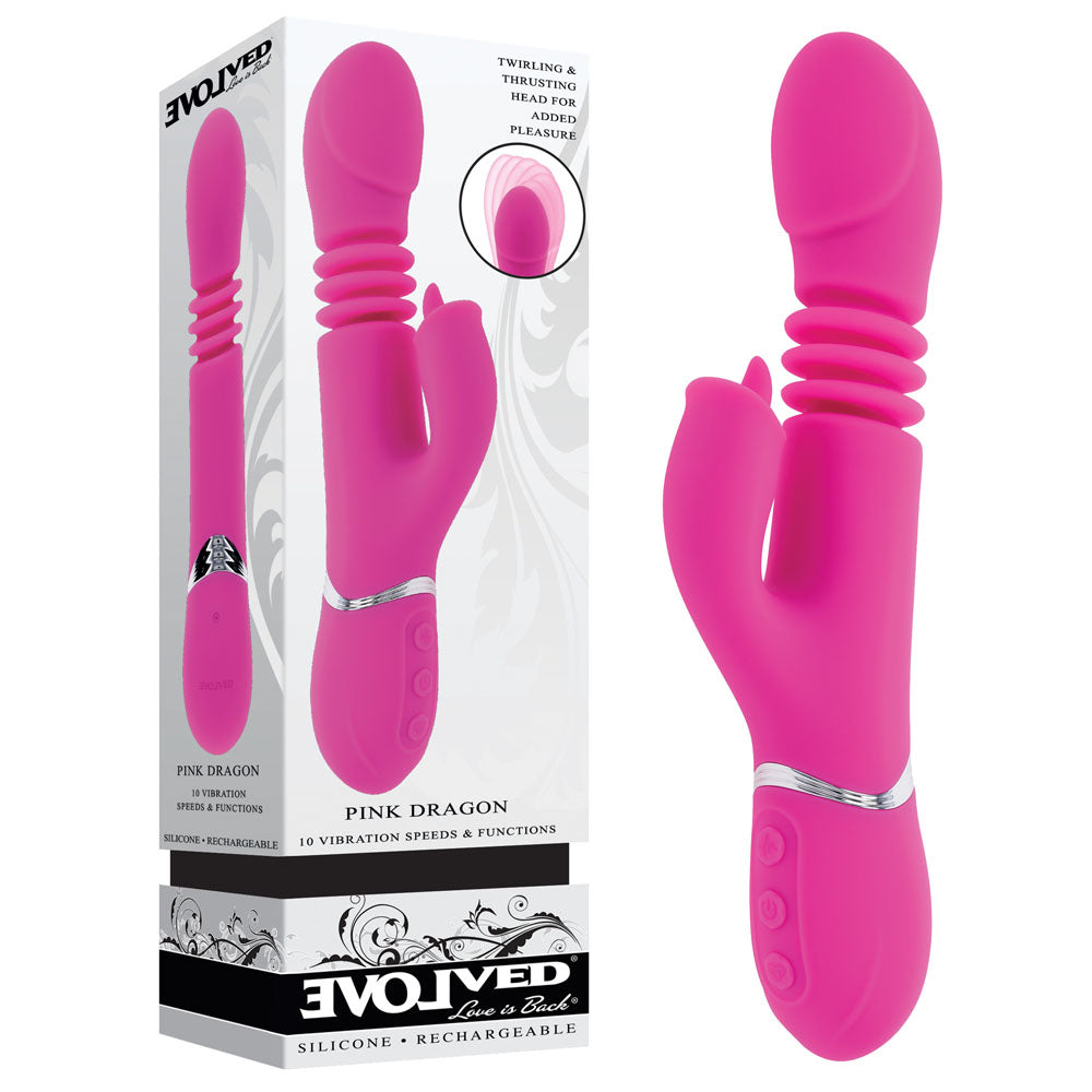 Evolved  DRAGON G-Spot Rabbit Vibrator - Pink