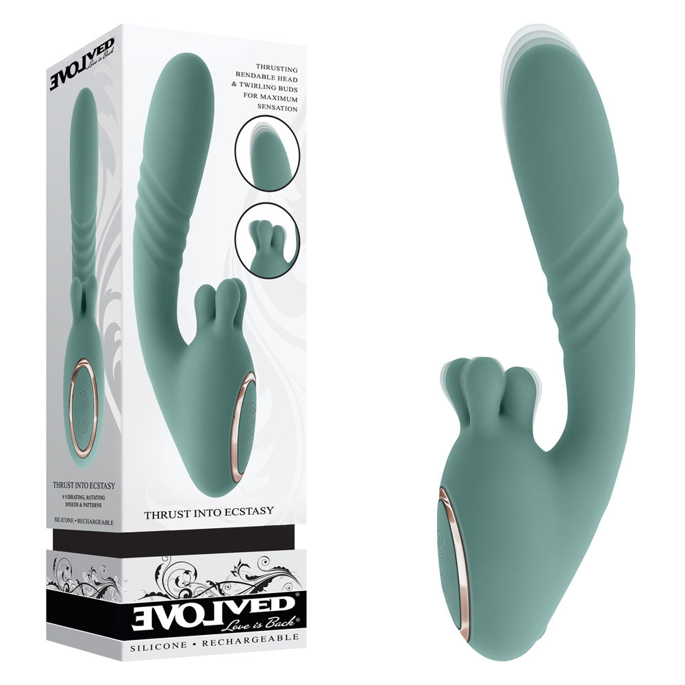 Evolved THRUST INTO ECSTASY 21 cm USB Rechargeable Thrusting & Rotating Vibrator