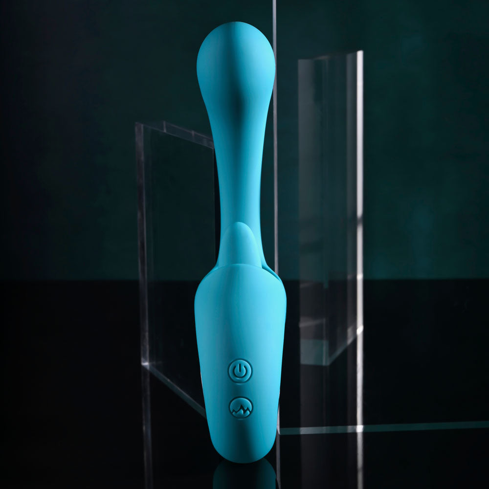 Evolved HOW MANY LICKS 17.8 cm USB Rechargeable Vibrator with Flicking Clit Stimulator