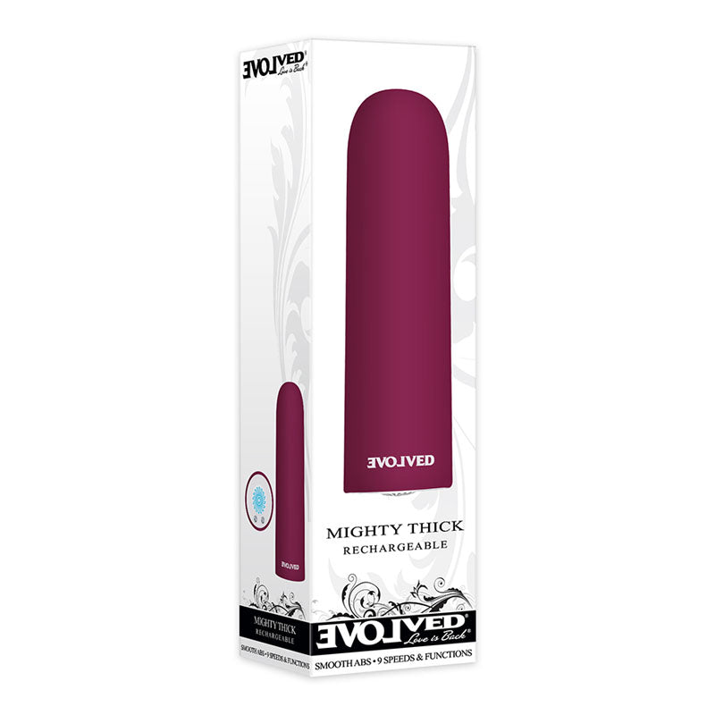 Evolved Mighty Thick - Burgundy  9 cm USB Rechargeable Bullet