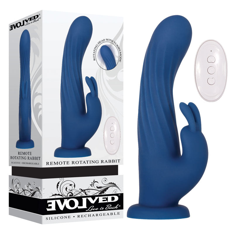 Evolved Remote Rotating Rabbit -  USB Rechargeable Rabbit Vibrator with Wireless Remote