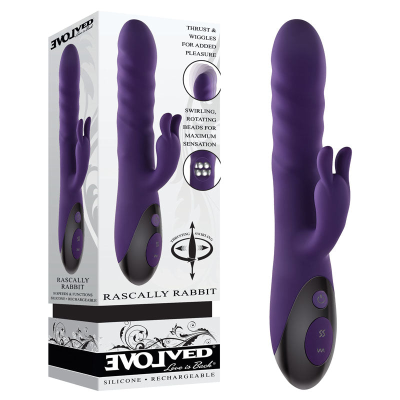 Evolved RASCALLY RABBIT - 22.9 cm USB Rechargeable Rabbit Vibrator