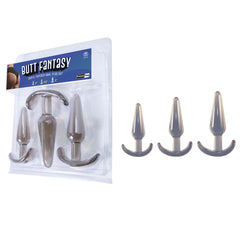 Butt Fantasy Triple Tapered Beginners Butt Plug Set - 3 Sizes Black