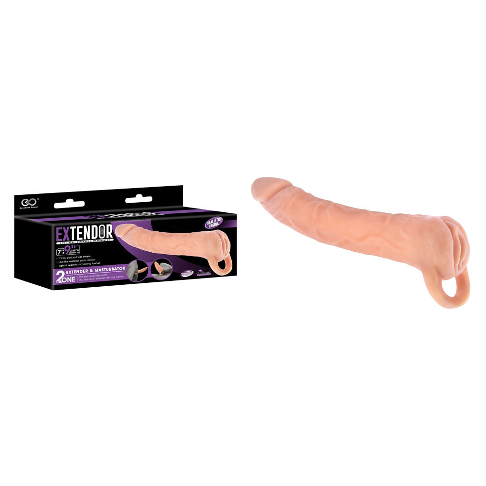 Extendor 2-in-1 Penis Extender & Masturbator - 22cm Flesh