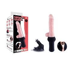 Orgasm Queen USB Rechargeable Vibrating, Heating & Thrusting Dildo Machine with Remote Control