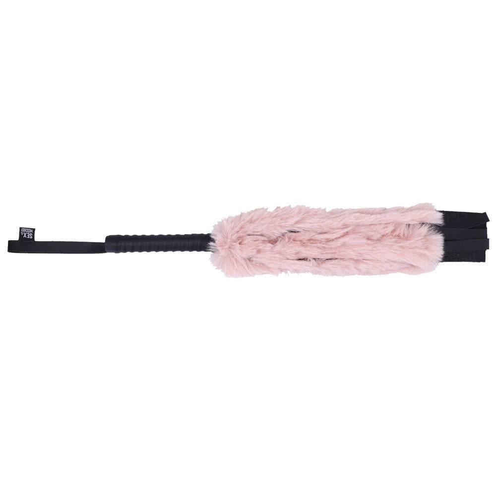 Faux Fur Flogger - Black with Pink - Shhh...