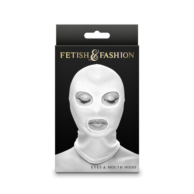 Fetish & Fashion Eyes & Mouth Hood - White - Shhh...