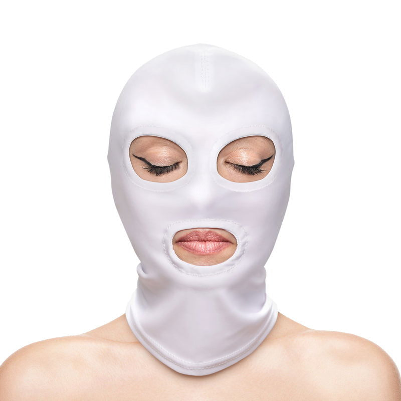 Fetish & Fashion Eyes & Mouth Hood - White - Shhh...