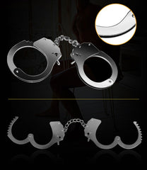 Fetish Pleasure Metal Hand Cuffs Silver - Shhh...