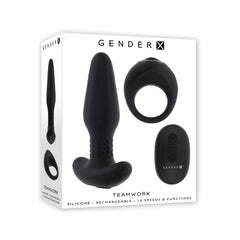 Gender X TEAMWORK Couples' Vibrating Anal Plug And Cock Ring Set